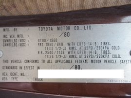 1981 TOYOTA TRUCK SR5 STD CAB BROWN 2.4L MT 2WD Z16515